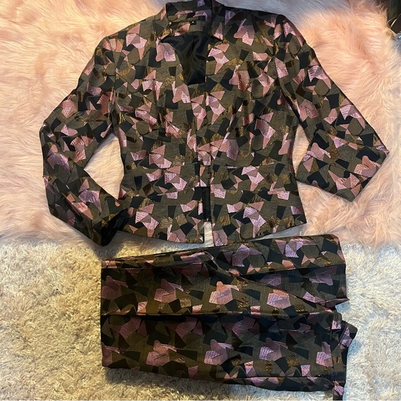 Banu Paris Jacquard abstract pattern coord suit set - Picture 1 of 14